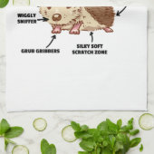 Toelichting van een egel in de Cute Egel: Anatomie Theedoek (Gevouwen)