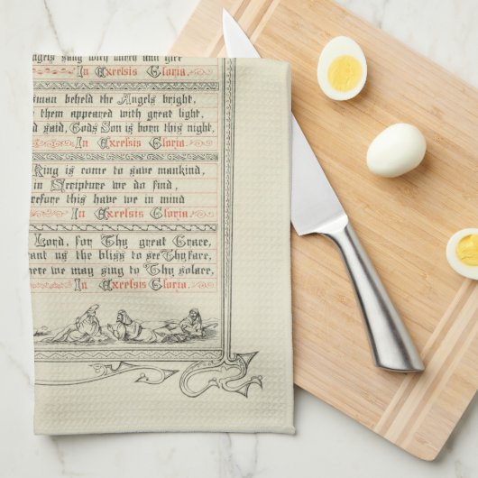 Toen Christus werd geboren uit Mary Free Medival C Theedoek (Quarter Fold)