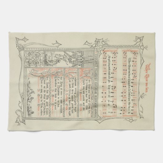 Toen Christus werd geboren uit Mary Free Medival C Theedoek (Horizontaal)