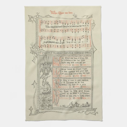 Toen Christus werd geboren uit Mary Free Medival C Theedoek (Verticaal)