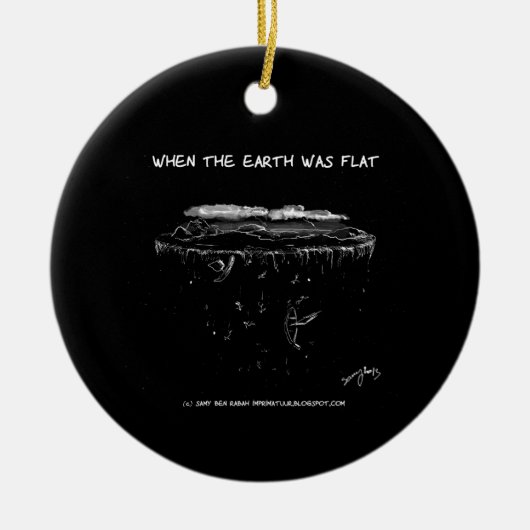 Toen de aarde platte keramisch ornament (Voorkant)