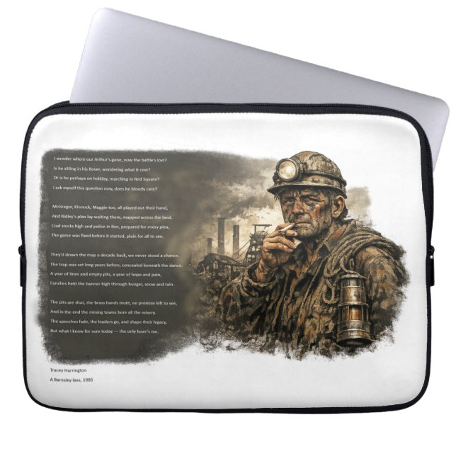 Toen de mijnen verstomden laptop sleeve (Voorkant)