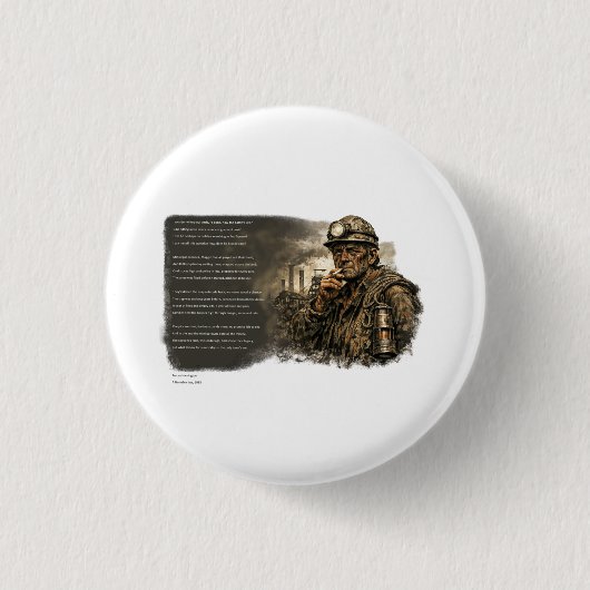 Toen de mijnen verstomden ronde button 3,2 cm (Voorkant)