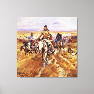 “Toen de vlaktes van hem waren” door Charles M Rus Canvas Afdruk
