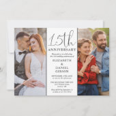 Toen en nu 2 foto 15e bruiloft Jubileum Kaart (Voorkant)