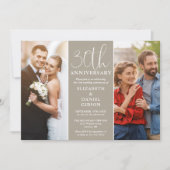 Toen en nu 2 foto 30e bruiloft Jubileum Kaart (Voorkant)