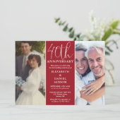 Toen en nu 2 foto 40e bruiloft Jubileum Kaart (Staand voorkant)