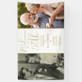 Toen en nu 2 foto 50e Jubileum welkom Spandoek (Verticaal)