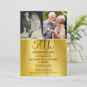 Toen en Nu 2 Foto 50ste Huwelijksverjaardag Kaart (Staand voorkant)