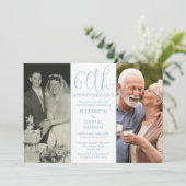 Toen en nu 2 foto 60e bruiloft Jubileum Kaart (Staand voorkant)