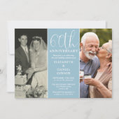 Toen en Nu 2 Foto 60ste Huwelijksjubileum Kaart (Voorkant)