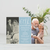 Toen en Nu 2 Foto 60ste Huwelijksjubileum Kaart (Staand voorkant)