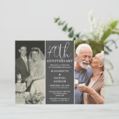 Toen en nu 2 foto 70e bruiloft Jubileum Kaart (Staand voorkant)
