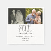 Toen en Nu 2 Foto 70ste Huwelijksverjaardag Servet (Voorkant)