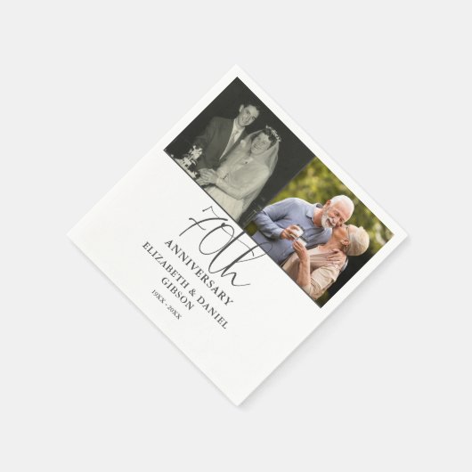 Toen en Nu 2 Foto 70ste Huwelijksverjaardag Servet (Hoek)