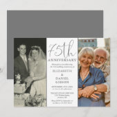 Toen en Nu 2 Foto 75ste huwelijksjubileum Kaart (Voorkant / Achterkant)