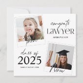 Toen en nu | 2 Foto Advocaat Afstuderen Kaart (Voorkant)