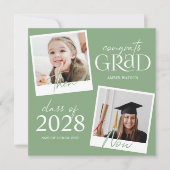 Toen en Nu | 2 Foto Afstudeer Uitnodiging (Voorkant)