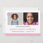 Toen en Nu 2 Foto Afstudeerfeest Uitnodiging (Voorkant)