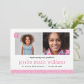 Toen en Nu 2 Foto Afstudeerfeest Uitnodiging (Staand voorkant)