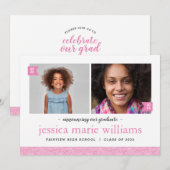 Toen en Nu 2 Foto Afstudeerfeest Uitnodiging (Voorkant / Achterkant)