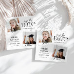 Toen en Nu | 2 Foto Afstudeerfoto Save The Date<br><div class="desc">Moderne toen en nu 2 foto afstudeerkaart,  met 2 foto's van de afgestudeerde uit verschillende levensfasen. De minimalistische kaart komt met een stijlvolle aankondiging template die gemakkelijk te bewerken en personaliseren is.</div>
