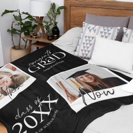 Toen en Nu | 2 Foto Afstudeeruitnodiging Fleece Deken