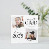 Toen en Nu | 2 Foto Afstuderen Kaart (Staand voorkant)