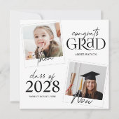 Toen en Nu | 2 Foto Afstuderen Kaart (Voorkant)