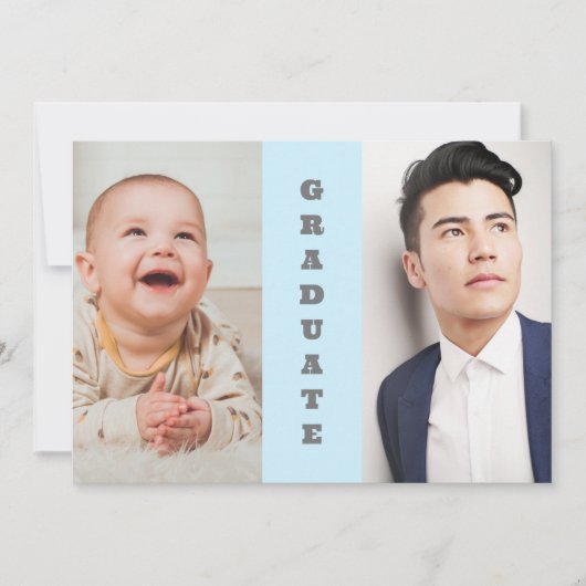 Toen en nu 2 foto Afstuderen Kaart (Voorkant)