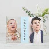 Toen en nu 2 foto Afstuderen Kaart (Staand voorkant)