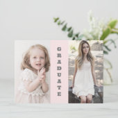 Toen en nu 2 foto Afstuderen Kaart (Staand voorkant)