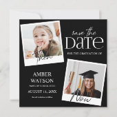 Toen En Nu | 2 Foto Afstuderen Save The Date (Voorkant)