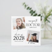 Toen en Nu | 2 Foto Dokter Afstuderen Kaart (Staand voorkant)