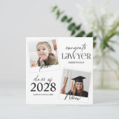 Toen en Nu | 2 Foto's Rechtenstudie Afstuderen Kaart (Staand voorkant)
