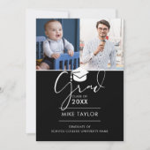 Toen en nu 3 foto Afstuderen aankondiging (Voorkant)