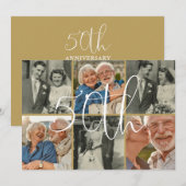Toen en nu 6 foto 50e bruiloft Jubileum Kaart (Voorkant / Achterkant)