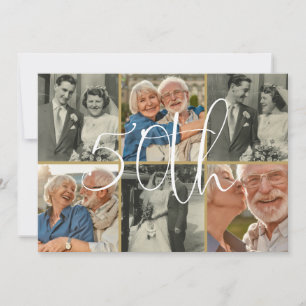 Toen en nu 6 foto 50e bruiloft Jubileum Kaart