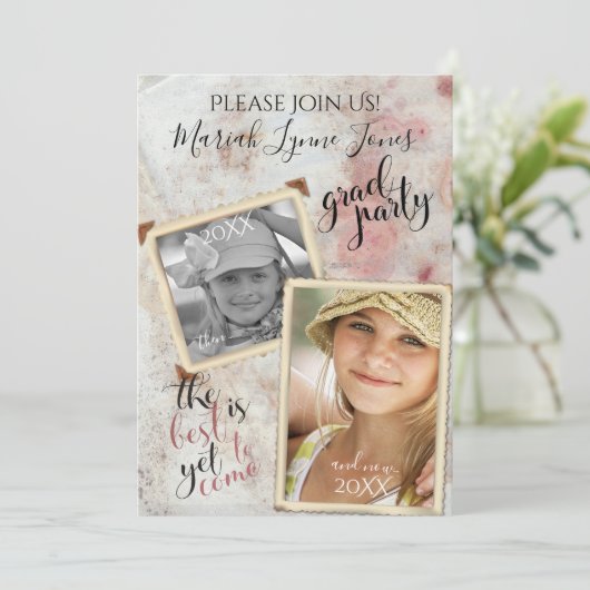 Toen en Nu Afstuderen  FOTOLIJSTEN Kaart (Staand voorkant)