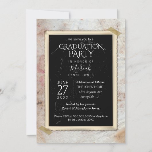 Toen en Nu Afstuderen FOTOLIJSTEN Kaart (Achterkant)