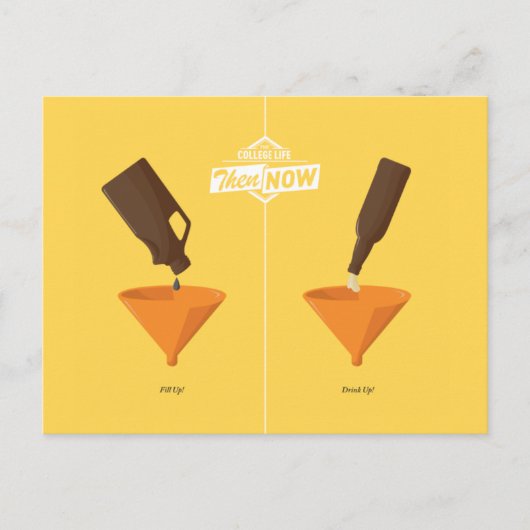 Toen en nu: Bierpong Briefkaart (Voorkant)