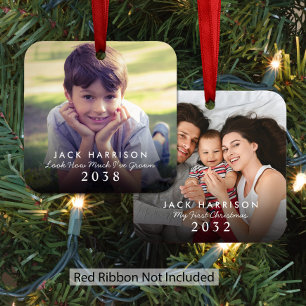 Toen En Nu Kerst Foto Metalen Ornament
