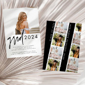 Toen en nu moderne foto Afstuderen aankondiging