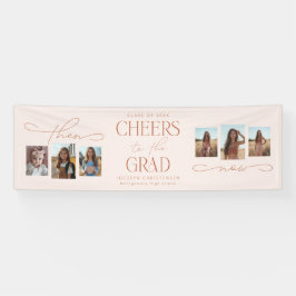 Toen en nu Photo Collage Graduation Party Spandoek