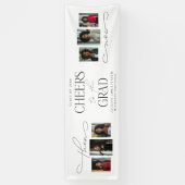 Toen en nu Photo Collage Graduation Party Spandoek (Verticaal)