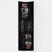 Toen en nu Photo Collage Graduation Party Spandoek (Verticaal)