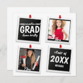 Toen en nu Schattige 2 foto's Afstuderen Aankondiging (Voorkant / Achterkant)