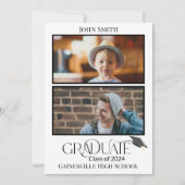 Toen en nu twee foto Afstuderen aankondiging (Voorkant)