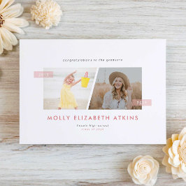 Toen en nu twee foto Afstuderen Aankondiging