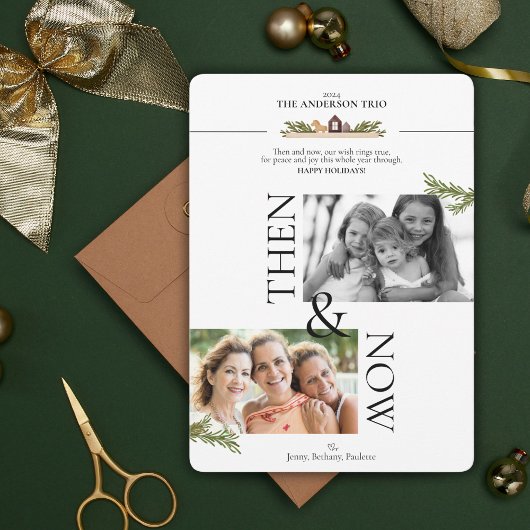 Toen en nu vakantie fotokaart kaart